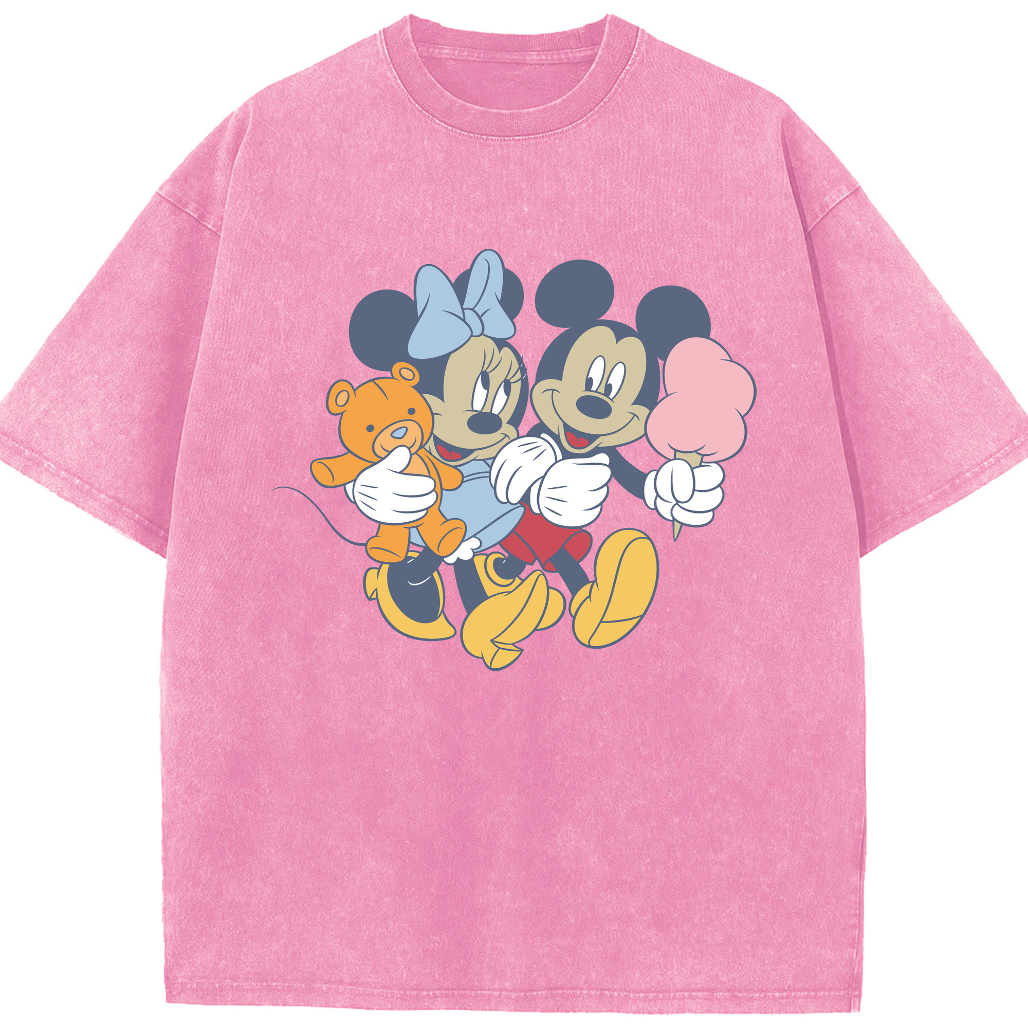 （画像用） ミッキーマウス Mickey Mouse 綿100% ヴィンテージ風 半袖Tシャツ（フロントプリント）